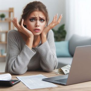 A lady looking worried about paying provisional tax in nz