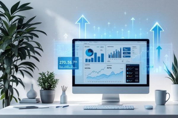a computer screen with KPI's or key performance indicators displayed