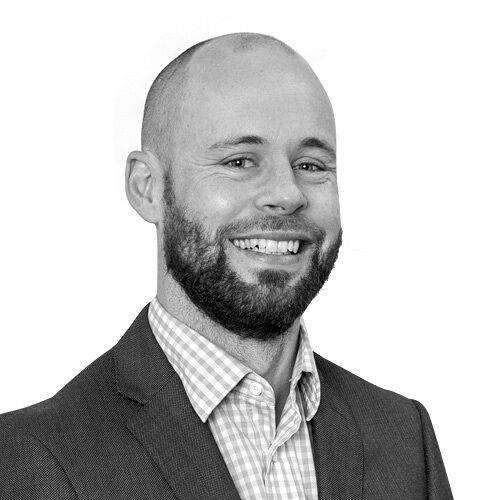 Black and white photo of Brendan Price partner at Business Like NZ Ltd Chartered Accountants